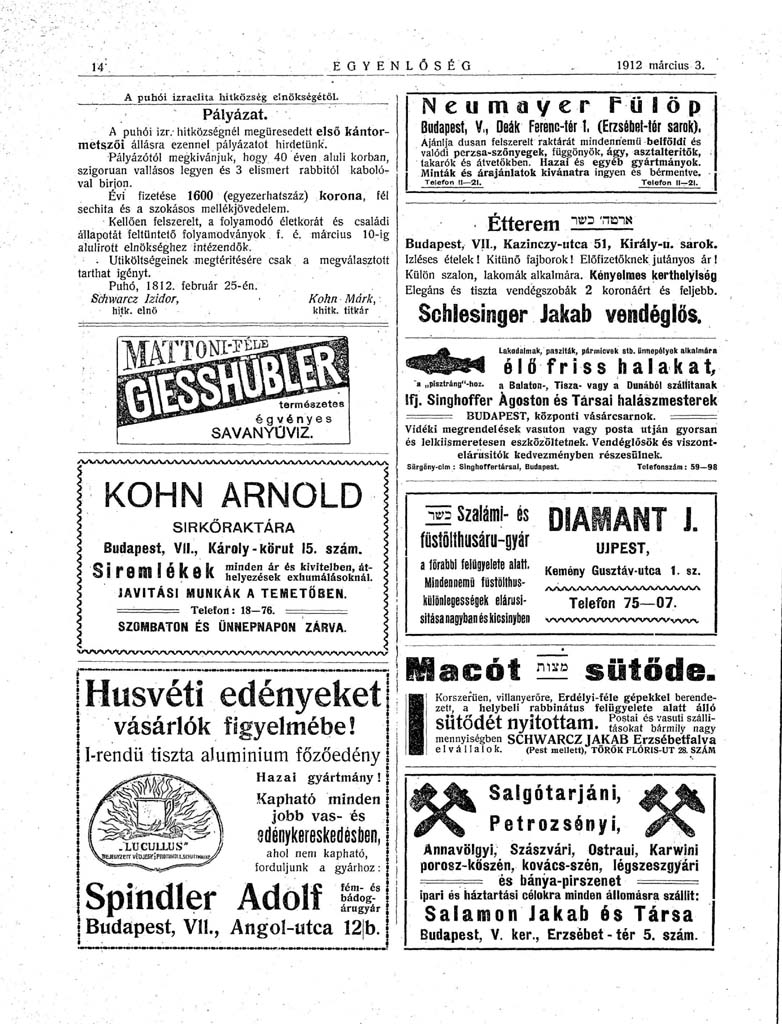 Egyenlőseg 1912.03.03.