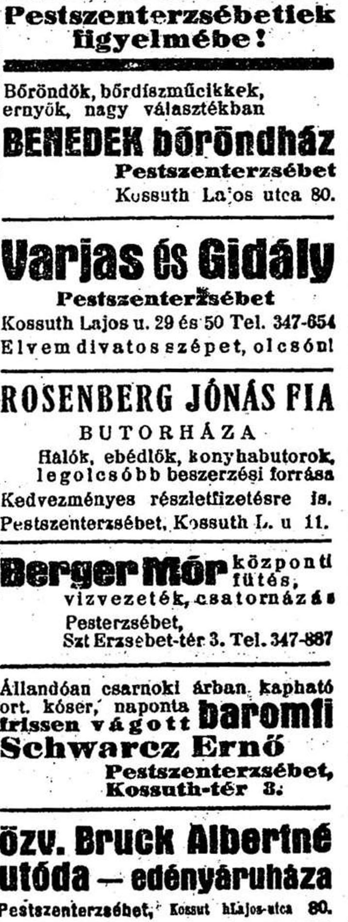 Schwarcz Ernő Hirdetése Egyenlőség-1938 Schwarcz Ernő Hirdetése Egyenlőség-1938